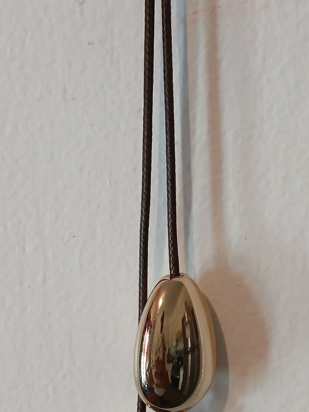 Chico's Gold-Tone Charm Necklace with Dark Brown Cord